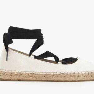 J. Crew Black and Cream Espadrille Flats